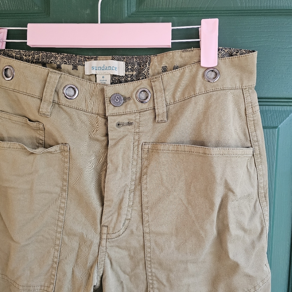 Sundance Olive Embroidered Cargo Pants - Picture 5 of 9